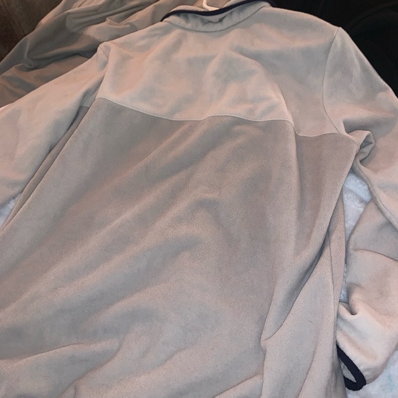 veste demie boutons polaire, Columbia vintage, XL, couleur crème, bleu marin - Picture 3 of 4